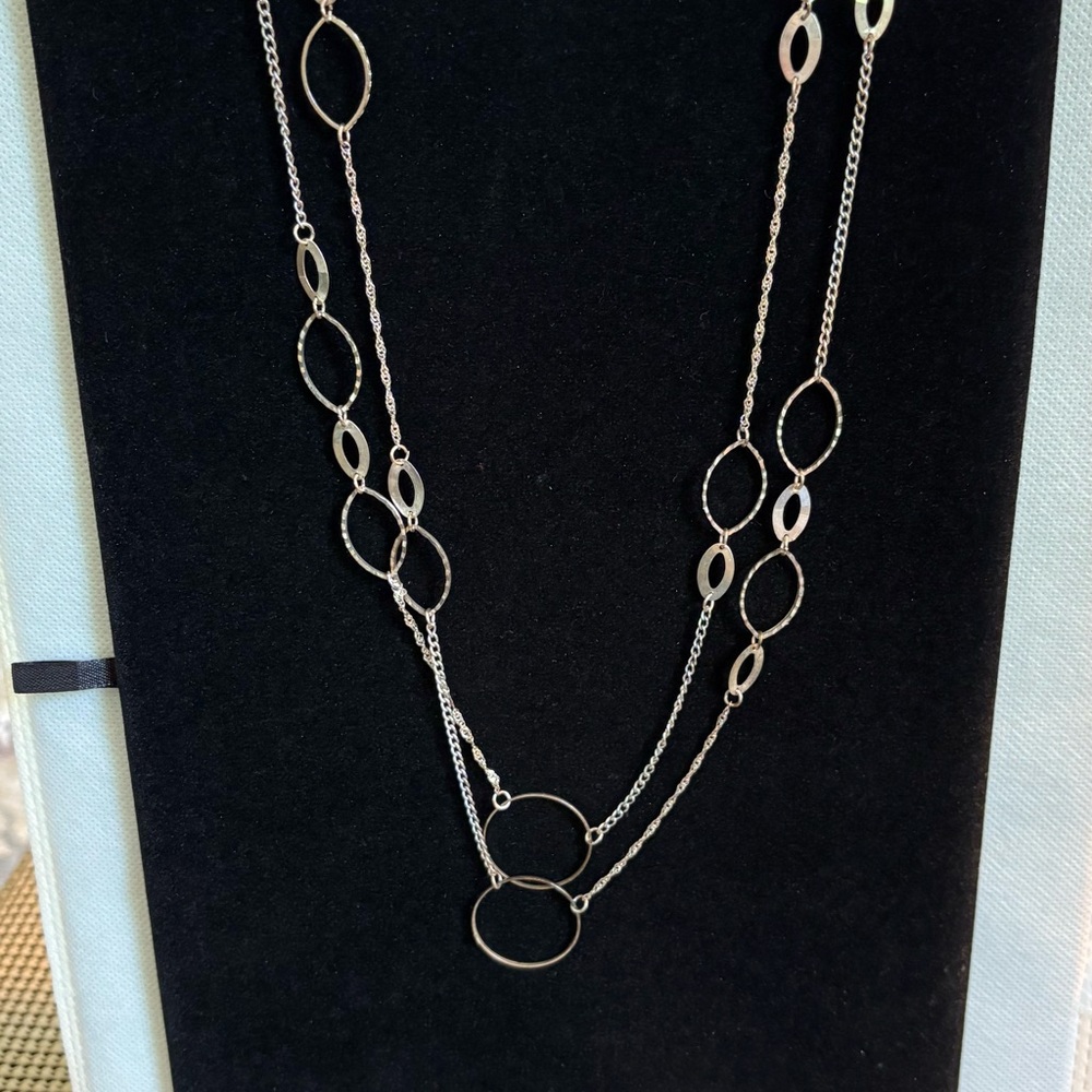 Maurices Silver -Tone Layered Necklace 60 inches long
